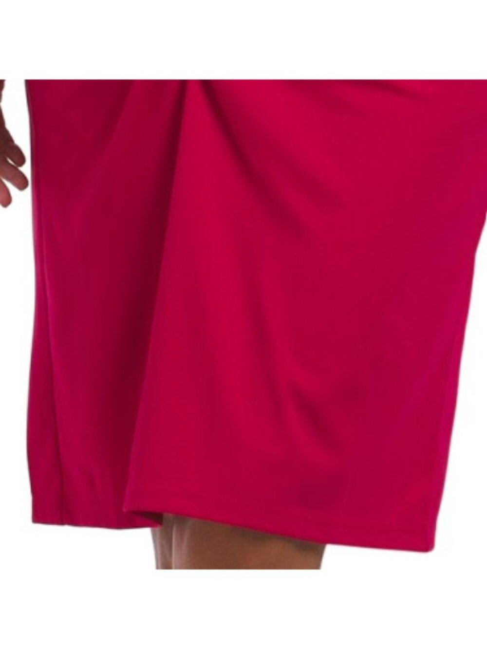 DONNA MORGAN Fitted Midi Dress With Curved Ruching - Picture 6 of 6